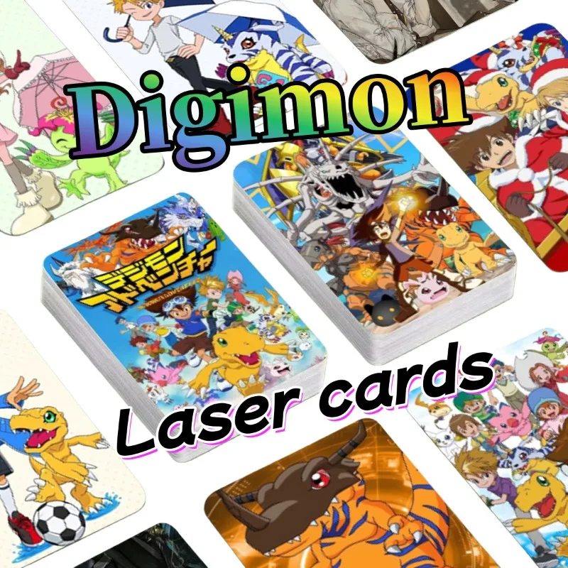 

Карты Digimon Laser Mini, милые и стильные голографические карты в стиле каваи с закругленными углами, идеальный подарок на день рождения для друзей