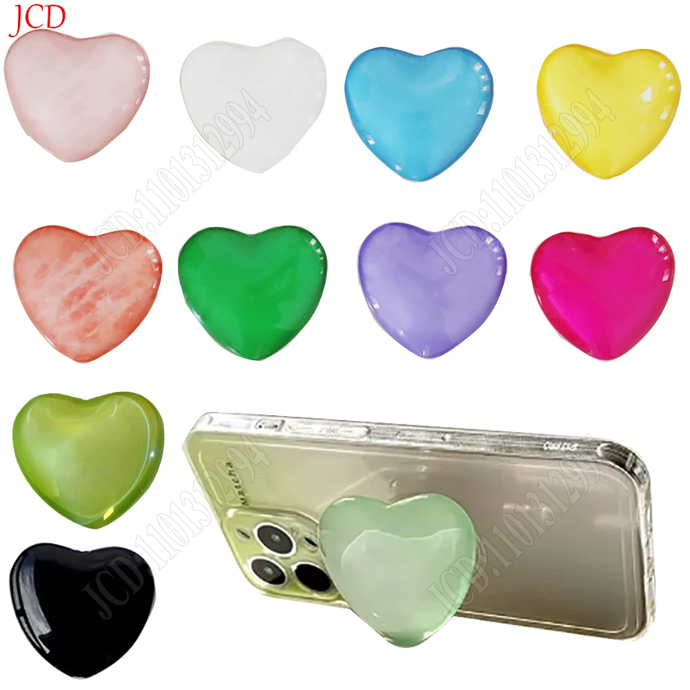 Cute 3D Glossy Love Heart Phone Holder Finger Grip Tok Bracket For iPhone Pro Samsung Universal Folding Stand Griptok posocket