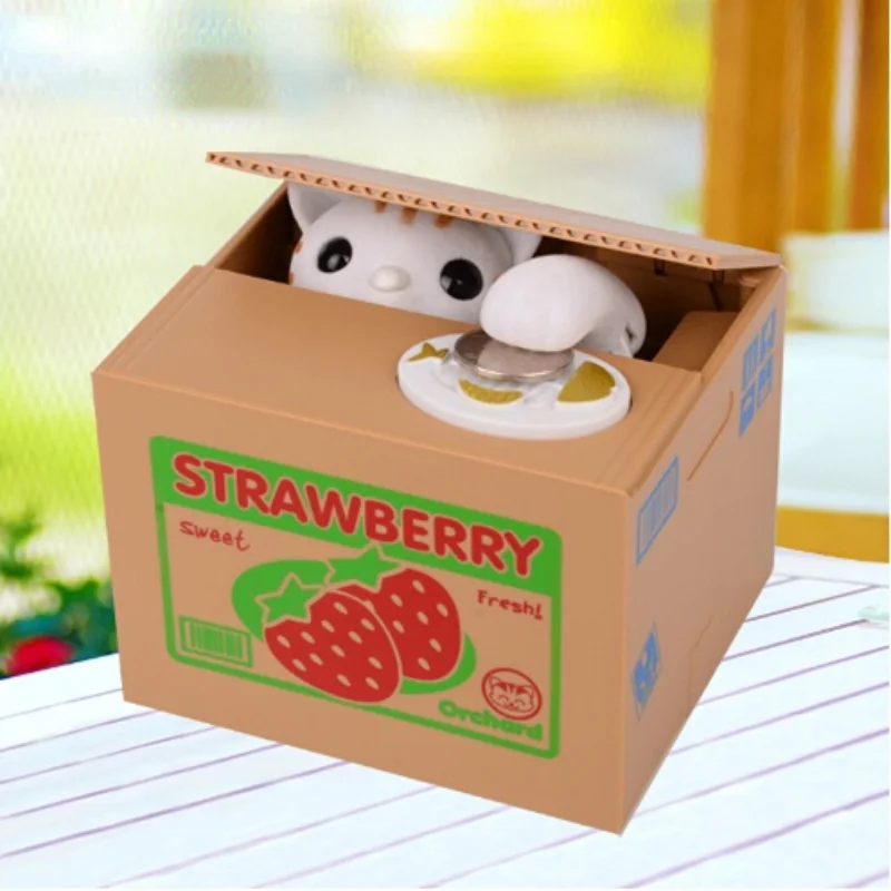 

Cartoon Electric Money Bank, Cute Cat Coin Saving Box, Funny Automatic Stealing Coin Piggy Bank