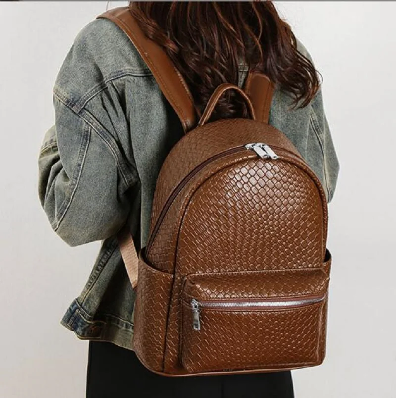 Wholesale New Korean Fashion Backpack For Women Pu Leather Shoulder Bags Large Capacity Travel Backpacks Totes School Bag