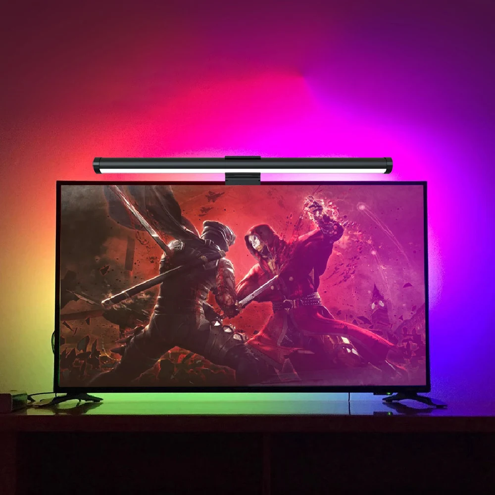 

Monitor Light Bar LED Computer Screen Hanging Lights RGB Atmosphere Table Lamp for Work Study Read Gaming Stepless Dimmable