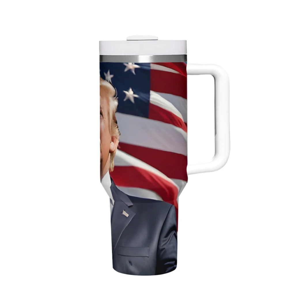 

Donald Trump 2024 40 Oz Ultimate Tumbler with Handle and Straw Vacuum Insulated Tumbler with Straw and Lid Stainless