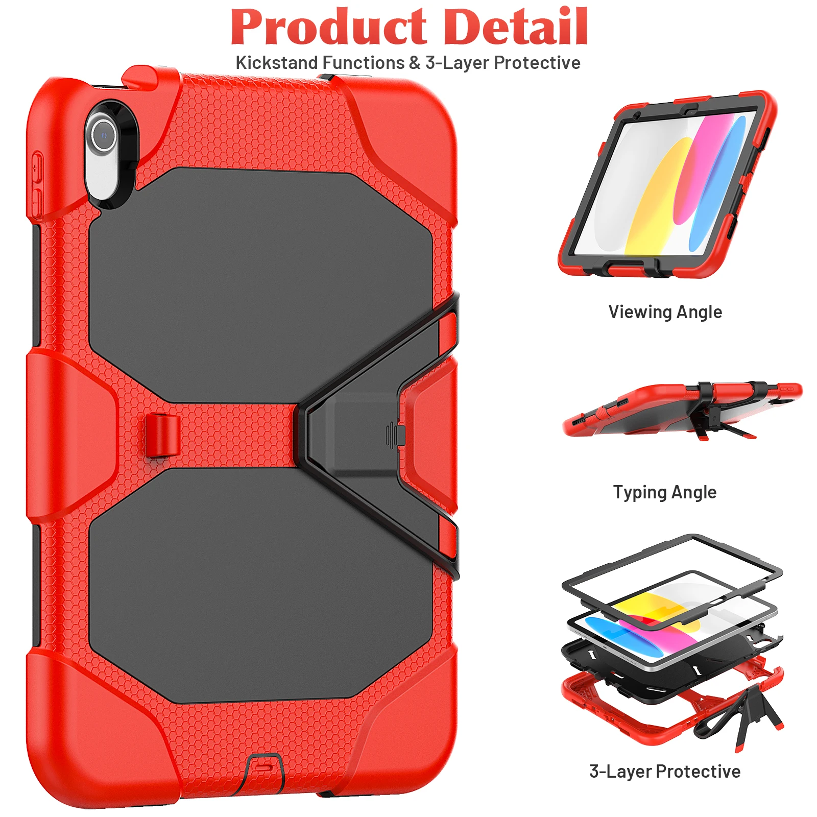 Stand Case For iPad A16 2025 11th 10.9 2022 10th 10.2 7th 8th 9th 9.7 2017 2018 5th 6th Gen With Built-in Screen Protector Cover