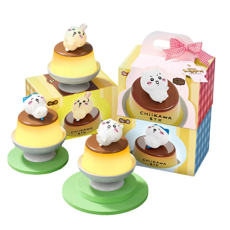 

Original Martube Chiikawa Pudding Lamp Luminous Toys Desktop Ornaments Anime Hachiware Usagi Atmosphere Lamp Decor Birthday Gift