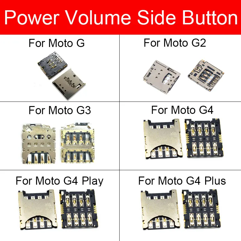Bandeja de cartão sim e para moto motorola g g2 g3 g4 play plus suporte para cartão de memória adaptador sim slot soquete reparação peças de reposição
