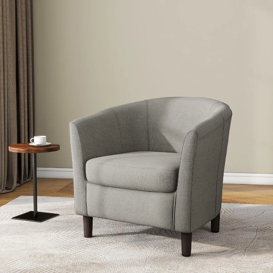 Barrel Accent Chair Fabric Upholstered Armchair Modern Arm Chair for Living Room MidCentury Club Single Sofa Reading Seats Bedr