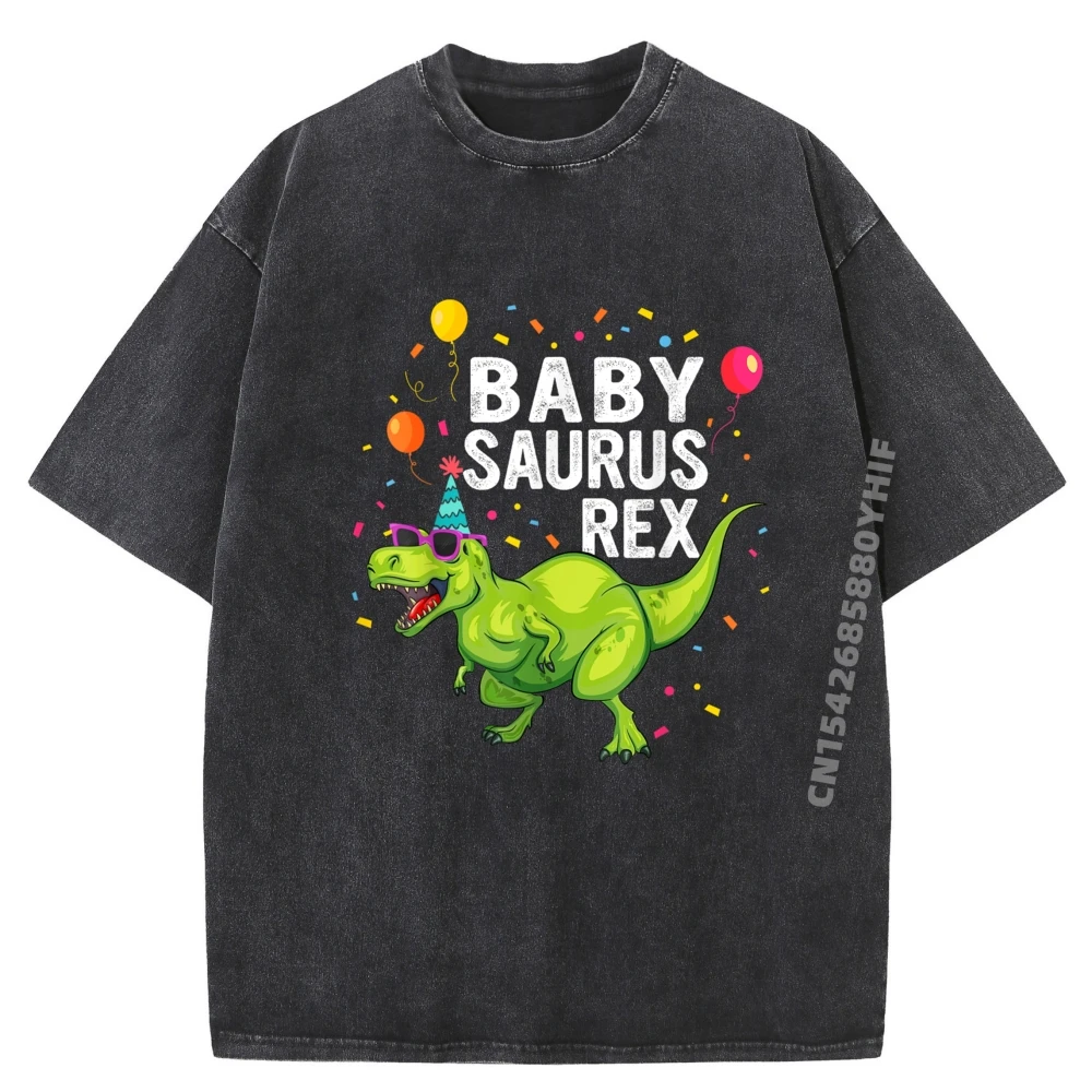 

Babysaurus T Rex Dinosaur Baby Family Matching Wholesale Tshirts 100 Pcs Clothes Trend Washed Shirt Birthday Gift
