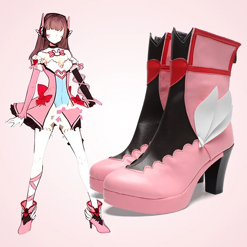 

OW DVA костюмы для косплея обувь обувь для ролевых игр розовый Хэллоуин карнавальная вечеринка для мужчин женщин девочек