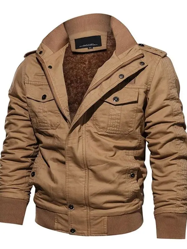 

Новая мужская повседневная куртка Busin Casual, зимняя, тактического дизайна, теплая, из полиэстера, с длинными рукавами, на молнии, с боковыми карманами, свободного кроя