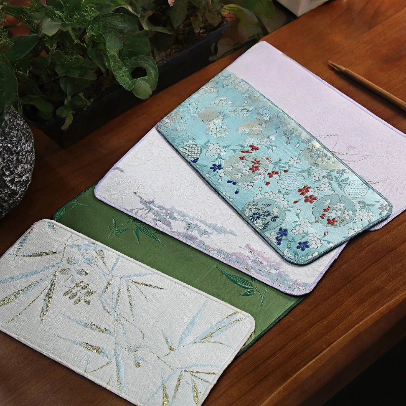Picture 3: Brocade Chinese Style Soft Arm Rest Pad Anti Ink Stain Comfortable Calligraphy Painting Practice Desk Art Stationery Organizer