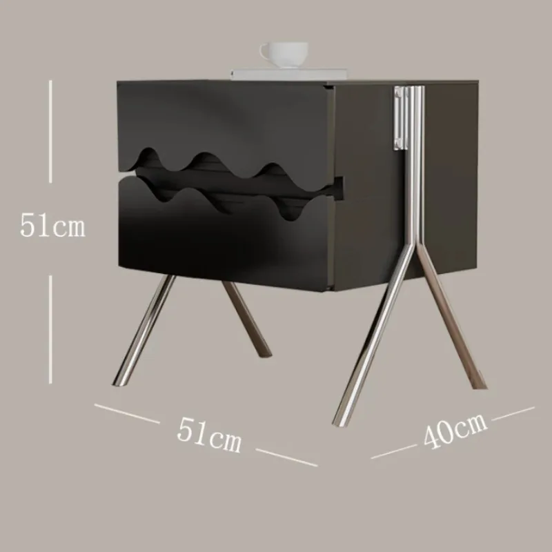 Bauhaus Design Night Stand Hotel Retro Glossy Modern Bed Side Table French Shelf Mesitas De Noche Mid Century Furniture
