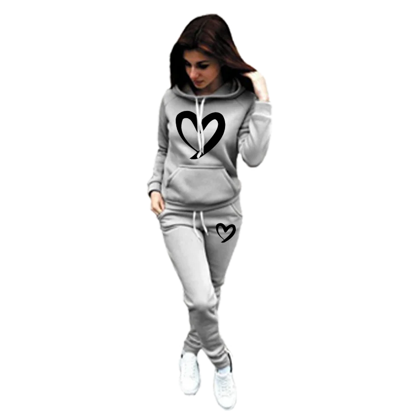 Fashion Women Track Suits Sports Wear Jogging Suits Ladies Hooded Tracksuit Set Clothes Hoodies+Sweatpants Sweat Suits