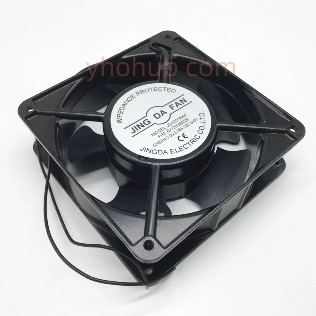 JING DA FAN JD12038AC AC 220V 0.06A 120x120x38mm 2-Wire Server Cooling Fan