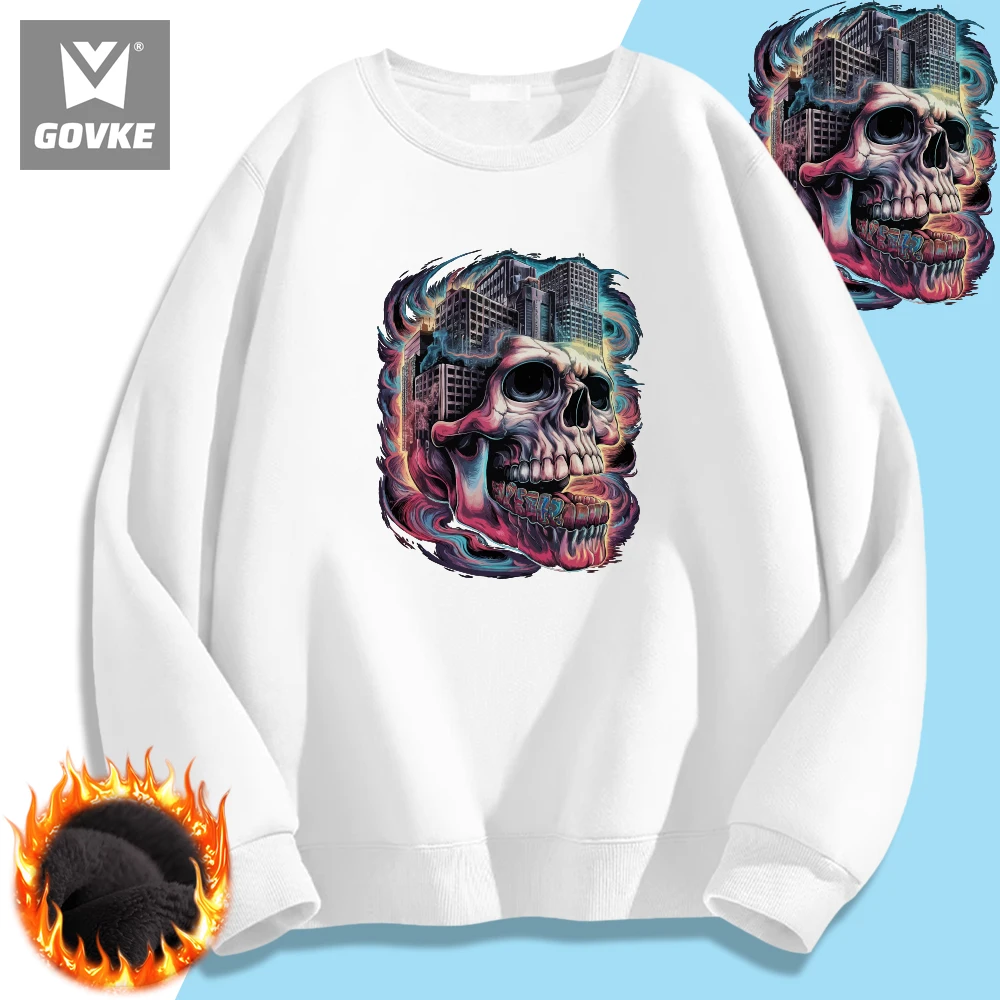 American Sweatshirt Human Skeleton High-rise Graffiti Comfortable Sweatshirt Individuality Tops Man Clothes Polyester Hoodie