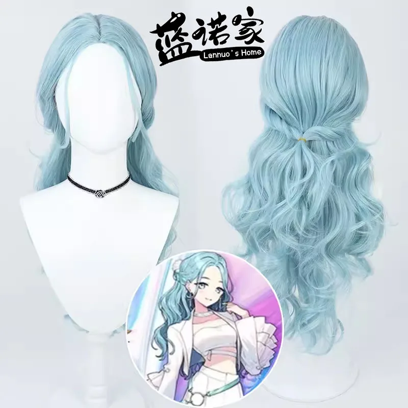 Virtual YouTube Vtuber Shizuku Hinomori Cosplay Wig Halloween Carnival Party Props Synthetic Hair Heat Resistant Fiber + Wig Cap