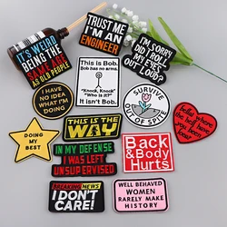 Text Embroidered Patches for Clothes Cute Quotes Badges on Backpack Clothing Stickers Sewing DIY Decoration Applique Stripes