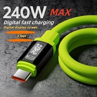 240W 1.5m Fast Charging USB Type-C To Type-C Cable with Real-Time Power Display for Huawei, Xiaomi, Samsung, OPPO, VIVO