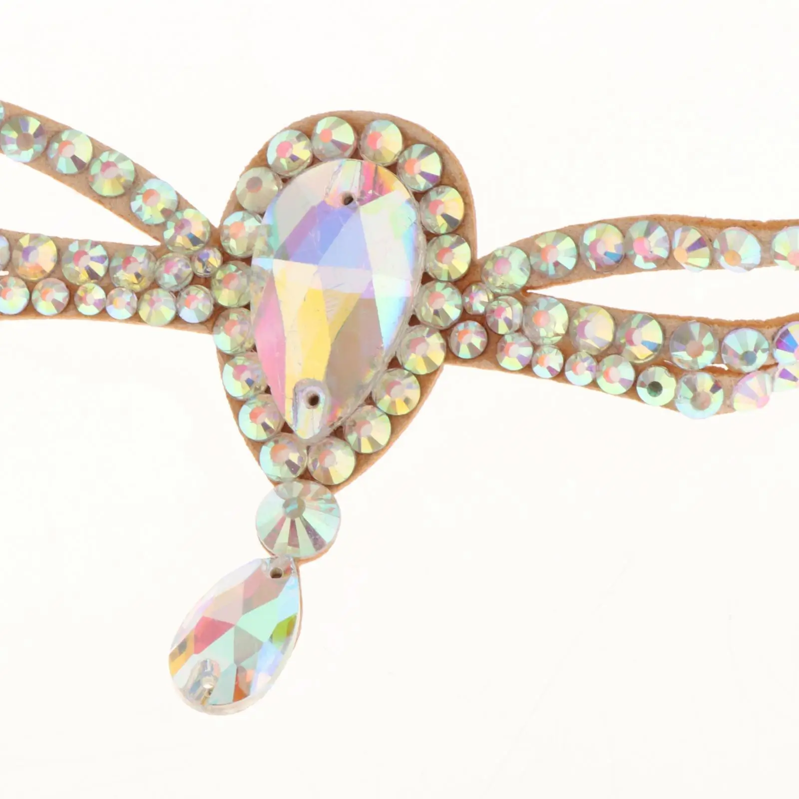 Skórzane ozdoby na głowę do tańca brzucha, wielokolorowe łańcuszki na głowę z kryształkami do tańca arabskiego, na festiwal, wesele.