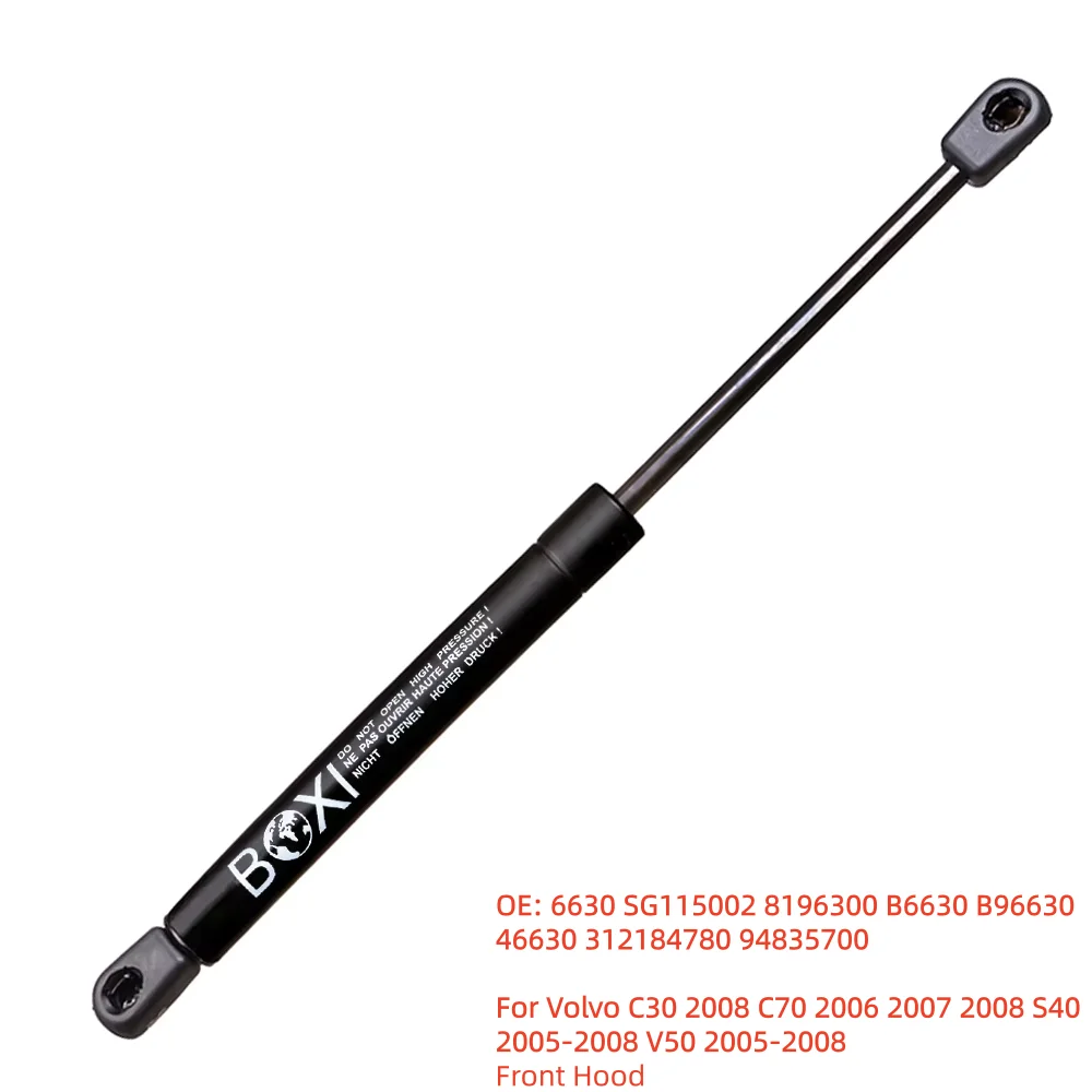 BOXI 1Pc Front Hood Lift Supports Struts 6630 For Volvo C30 2008 C70 2006 2007 2008 S40 2005-2008 V50 2005-2008 Gas Springs