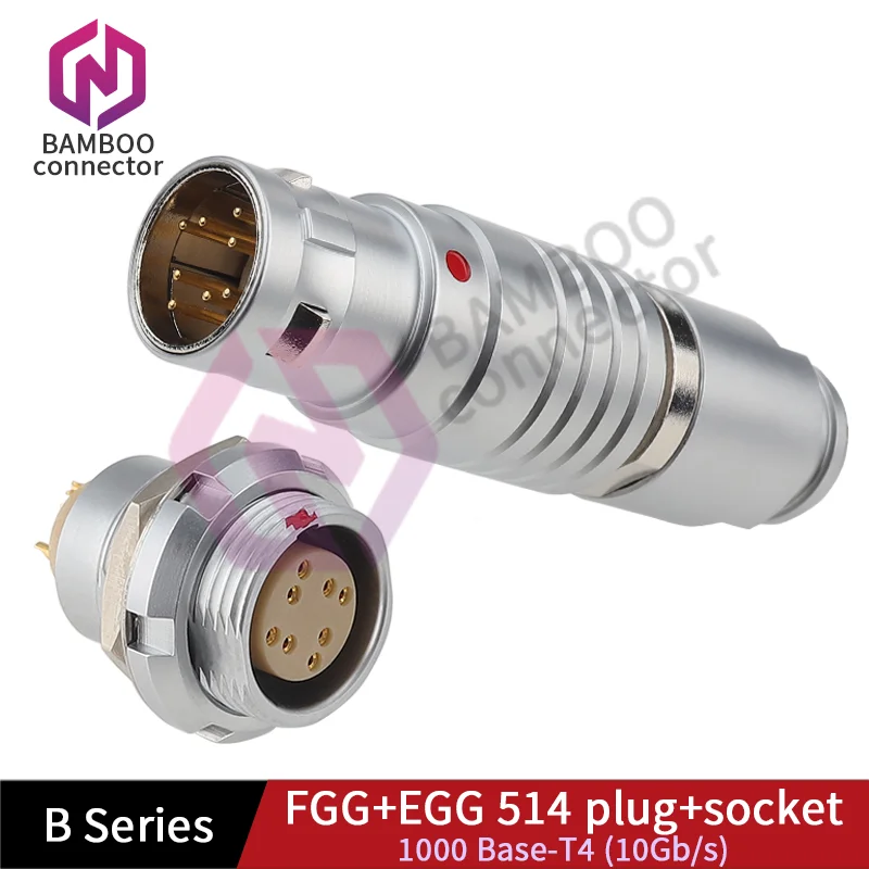 

FGG.2B.514.CLAD Dedicated interface for network cable connection Gigabit 10G Ethernet Push-pull self-locking connector B series
