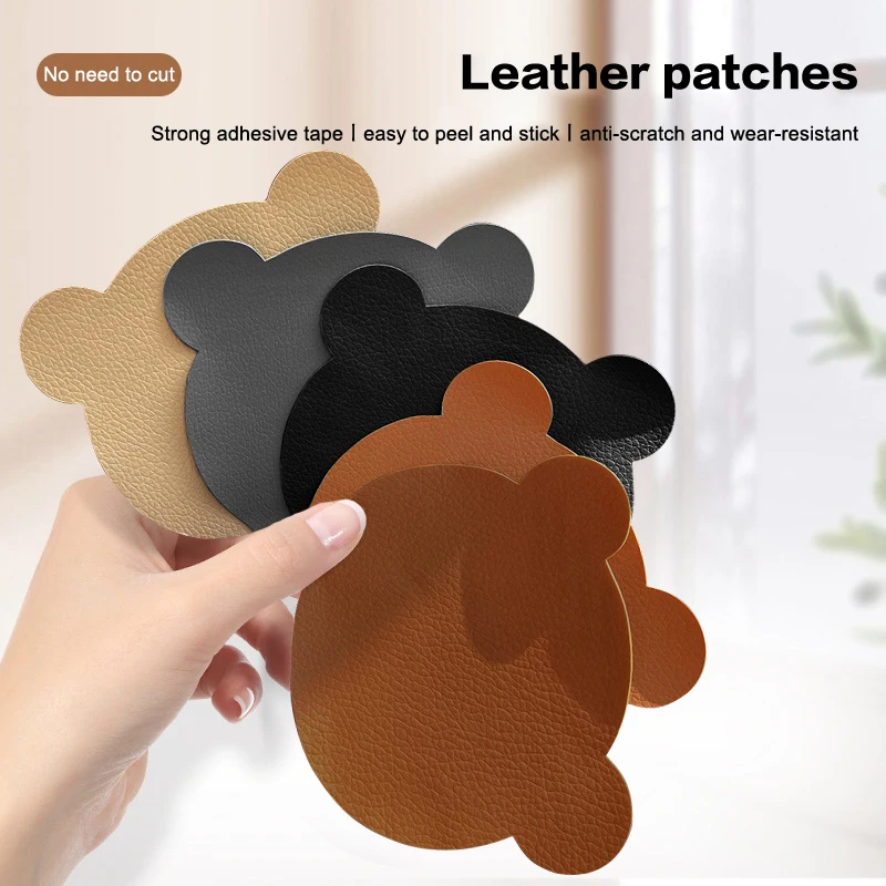 13PCS/set Self-adhesive Leather Upholstery For Car Seat Sofa Chair Black Leather Repair Patch Refurbish Hole Artificial Stickers