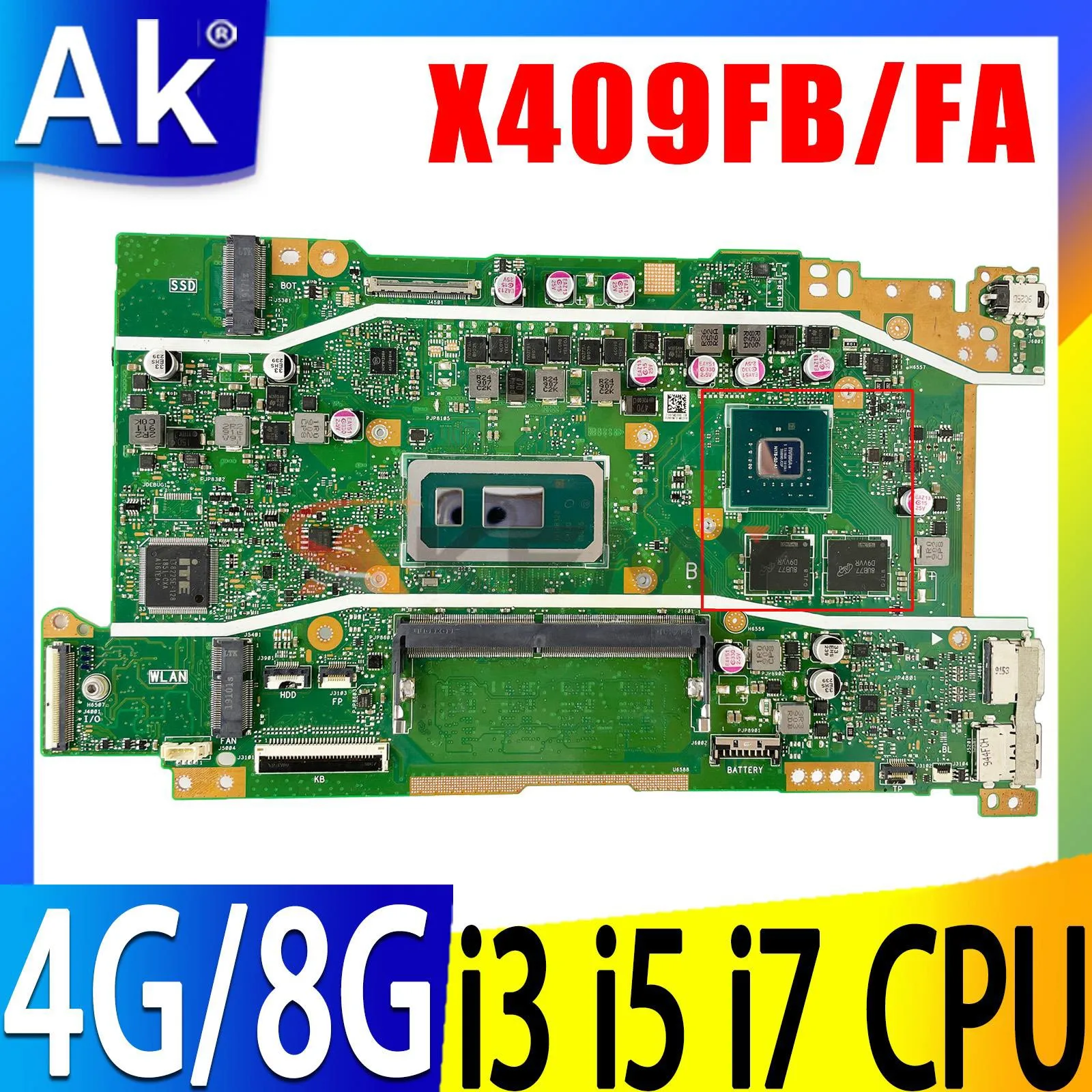 

Shenzhen Mainboard For ASUS X409FA X509FA A409F F409F F509F A509F X409FB X509FB X409FJ X409FL X509FL Laptop Motherboard I3 I5 I7