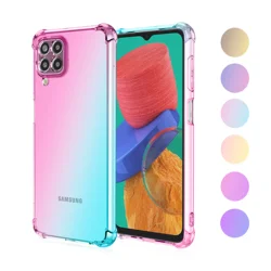 for Samsung M33 M32 4G/5G M31S M31 Prime M30S M30 F41 Clear Case Cute Gradient Slim Anti Scratch Flexible TPU Shockproof Cover