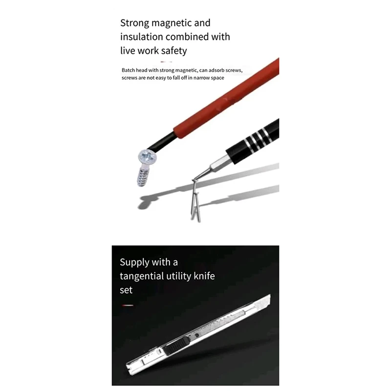 AA01-124-In-1 Set di cacciaviti isolati Smontaggio Riparazione Elettricista Anti-elettrico Strumento di forma speciale