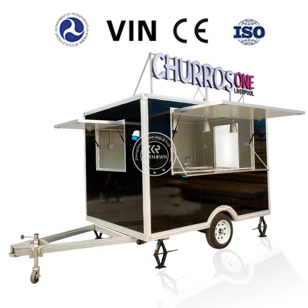 

Mobile Ice Cream Cart Food Truck Fully Equipped Street Pizza Snack Coffee Kiosk Concession Catering Fast Food Trailer For Sale