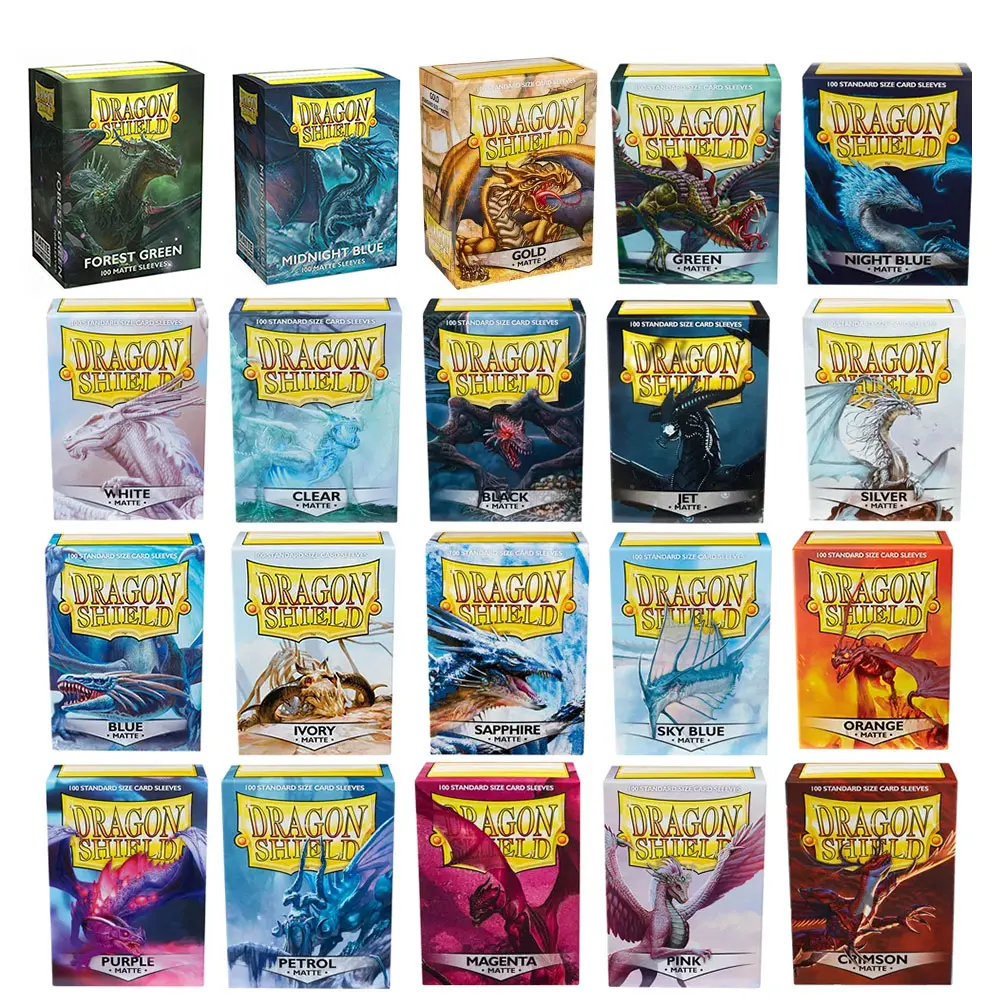 100 sztuk/pudło kolorowe matowe karty rękawy Denmark Dragon Shield Cards ochraniacze na magiczne PKM/Star Reals gry planszowe