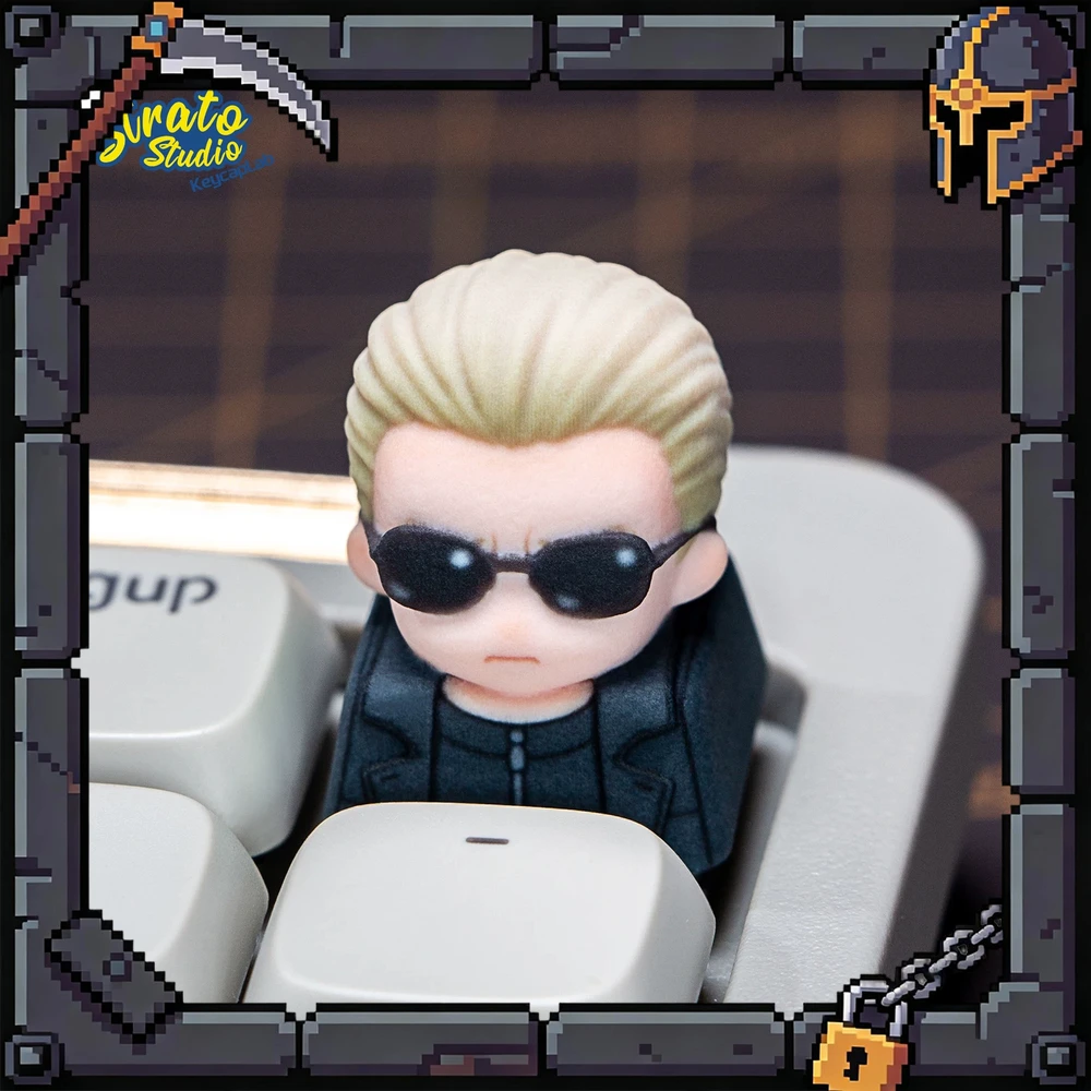 Resident Evil Character Keycap 1 Piece Sculpted Chibi Design Decorative Replacement Key for Mechanical Keyboard