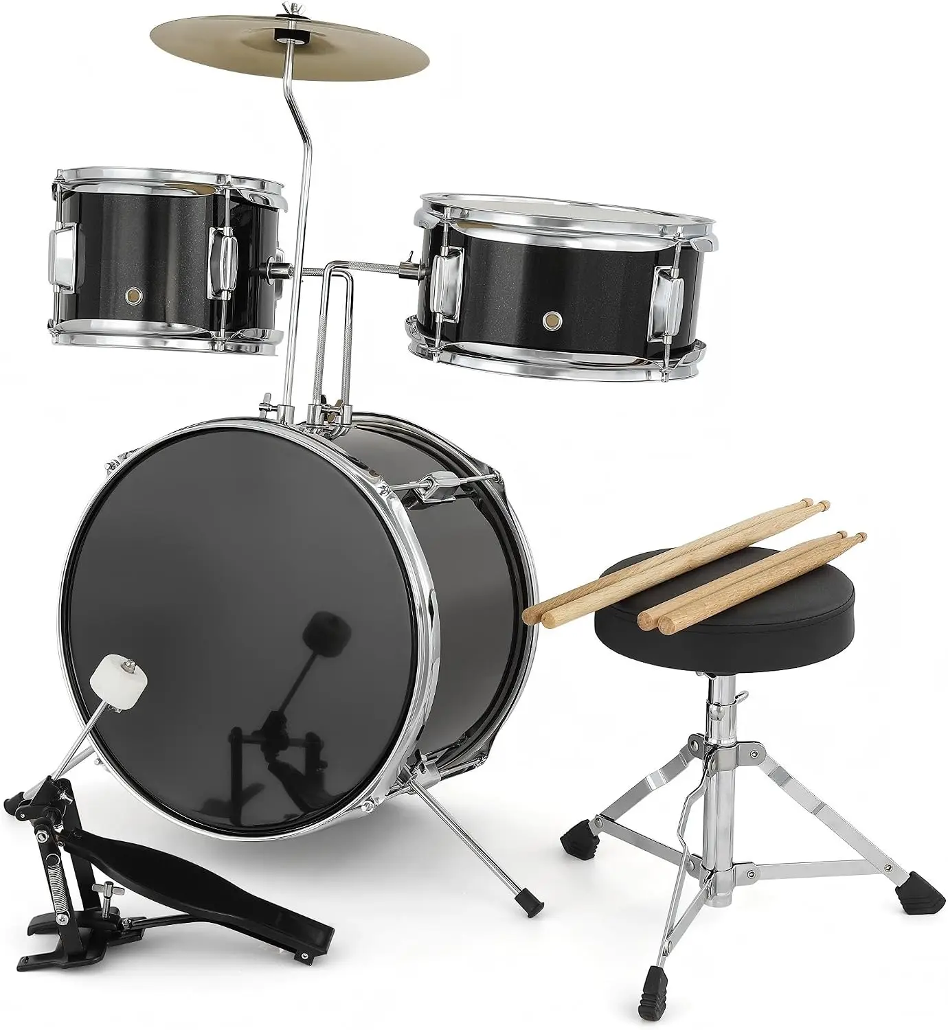 Complete Beginner Percussion Set, 3-Piece Drum Kit for Music Practice