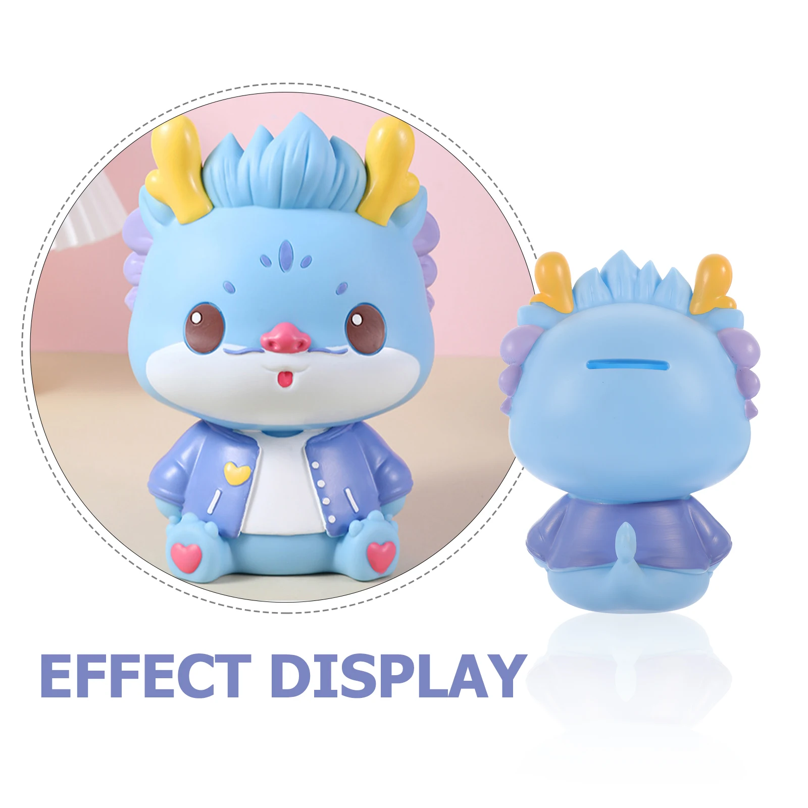 

1pc 3D Dragon Vinyl Piggy Bank Cartoon Savings Jar Kids Adults Decorative Coin Container Gift For Birthday Anniversary New Year
