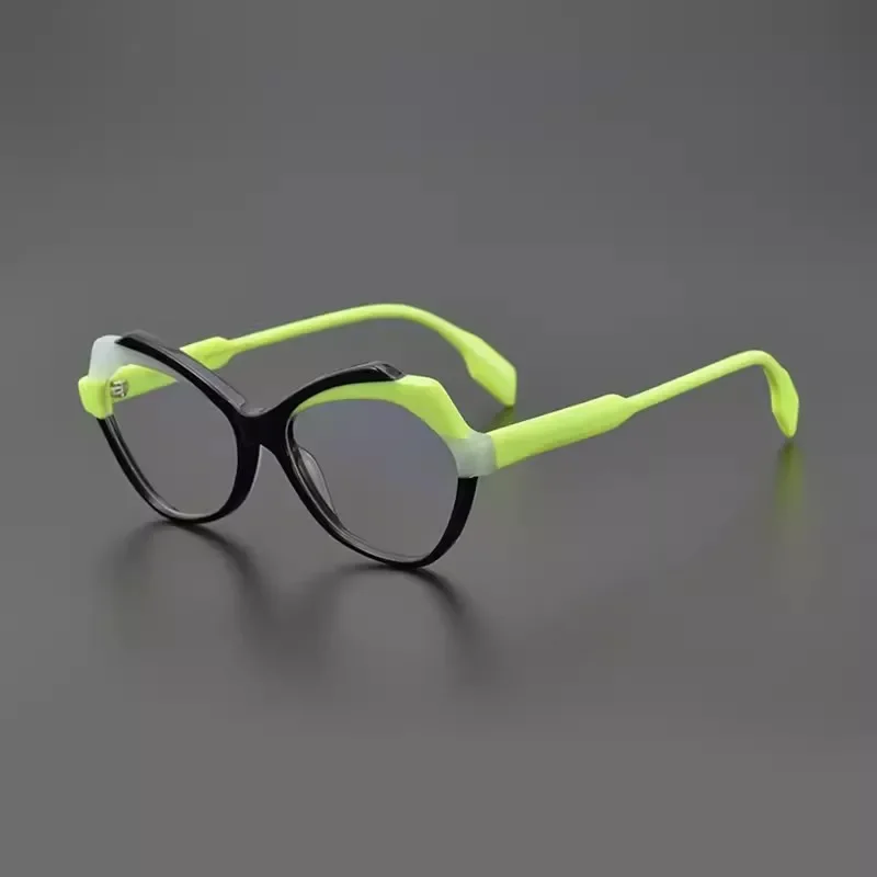 Anti Blue Light Reading Glasses Female Brand Vintage Acetate Cat Eye Eyeglasses Frame Women Prescription Glasses Red Green Black