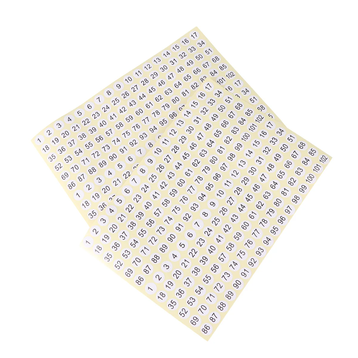 3060Pcs Clothes Size Labels 1-102 Numbered Round Stickers Self-Stick for Organizing Boxes Files Computers DIY Card Crafting