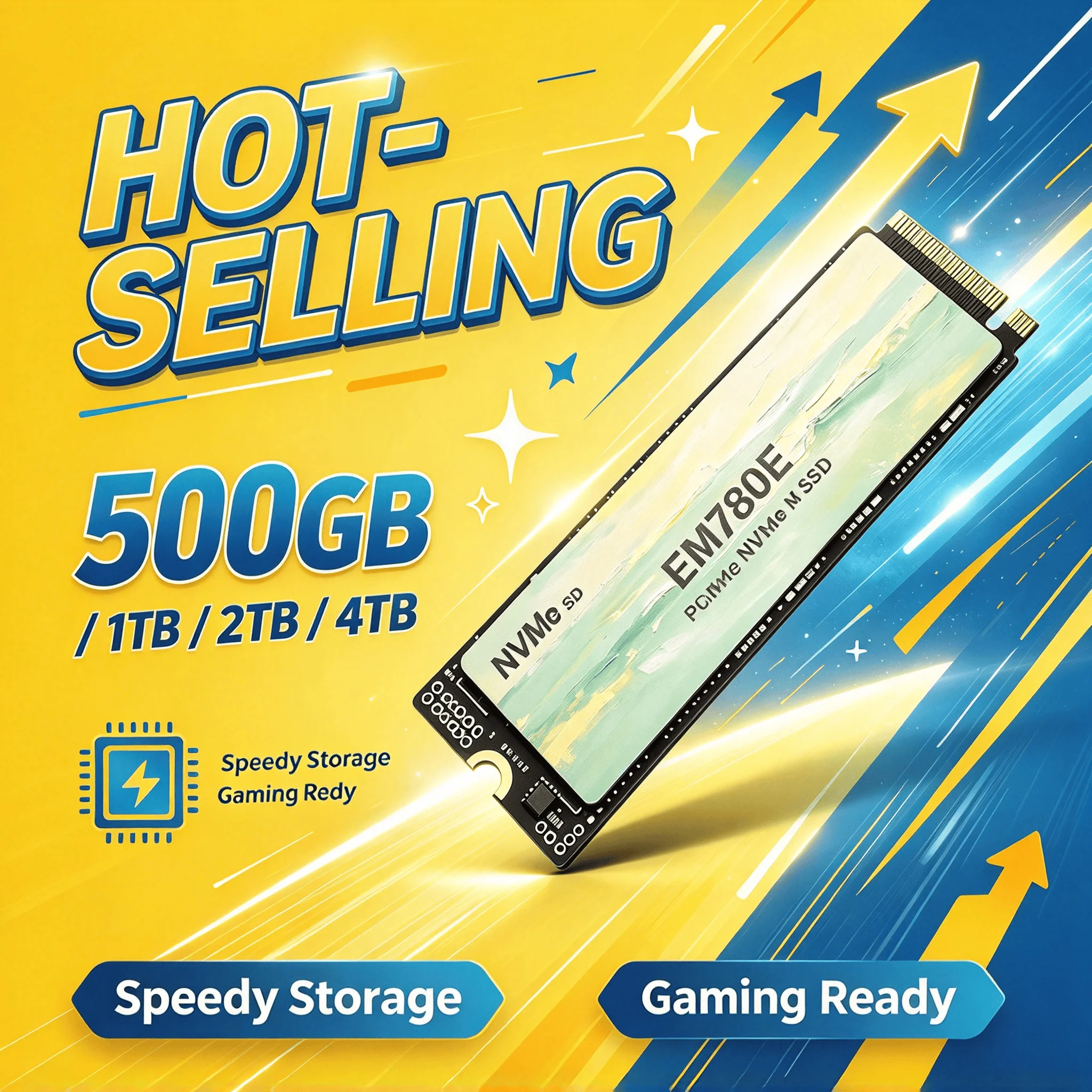 EM780E SSD M.2 NVMe 500GB 1TB 2TB 4TB Unidade de Estado Sólido Interna para Jogos, Escritório, PC e Laptop, Alta Velocidade Gen4 Pro Max