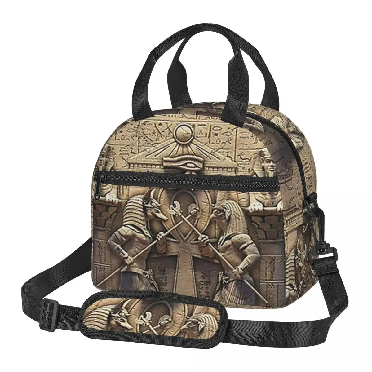 

Egyptian Gods And Pharaohs Lunch Bags Insulated Bento Box Leakproof Lunch Tote Picnic Bags Cooler Bag for Woman Travel
