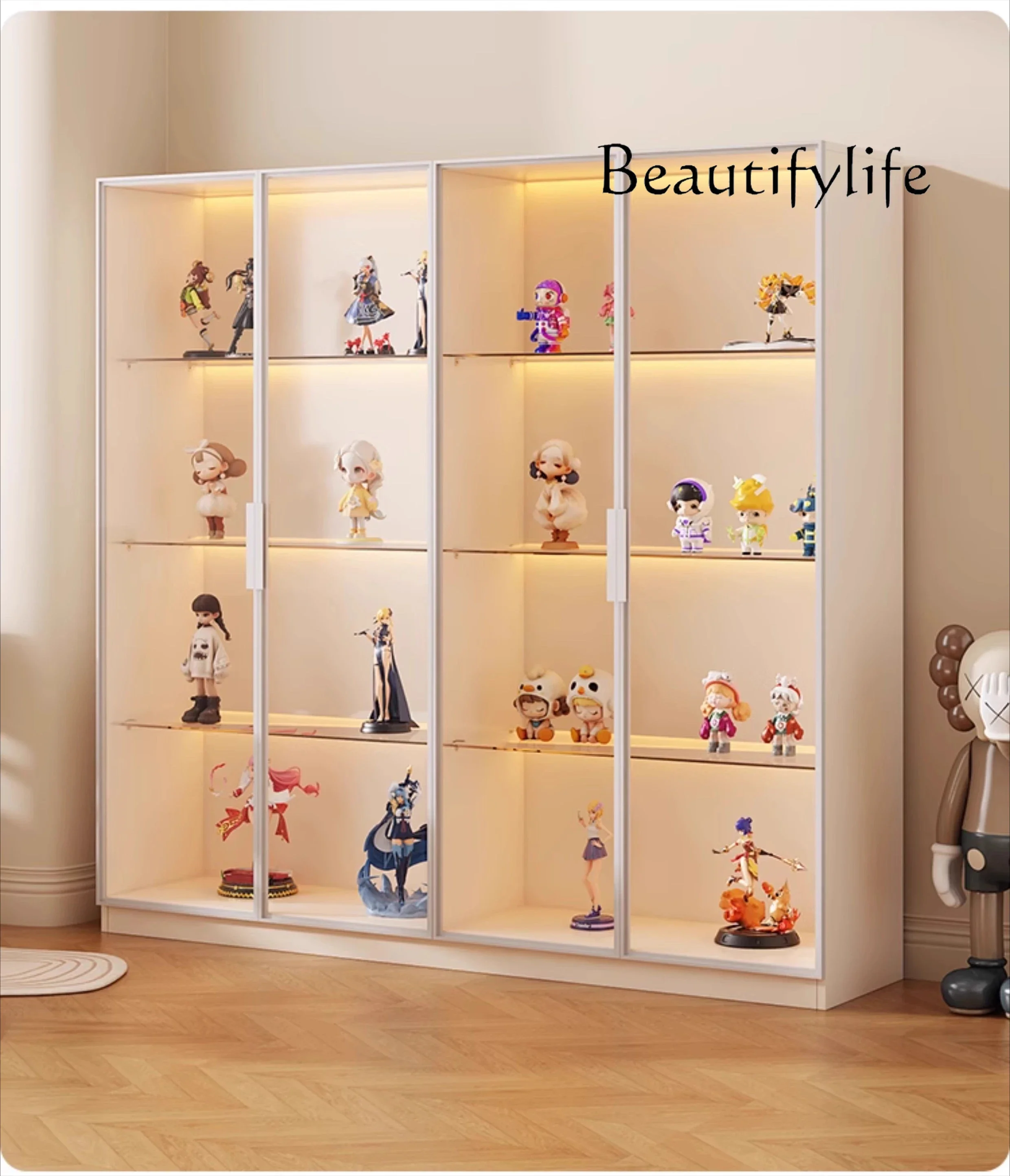 Uu Glass Door Display Cabinet Display Home Living Room Ornament Building Block Wine Cabinet Bookcase Designer Simple