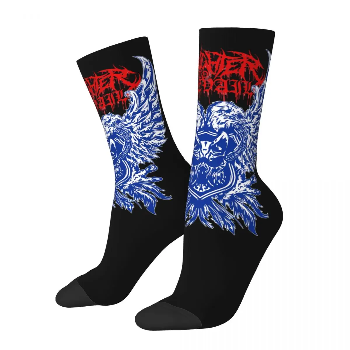 Hip Hop Vintage Wing Crazy Men's compression Socks Unisex The Guts Brand Of Sacrifice Street Style Seamless Printed Crew Sock