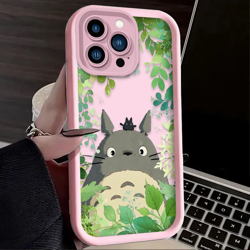 لطيف الكرتون T-Totoro جراب هاتف آيفون 17 الهواء 16 16E 15 14 13 12 11 برو ماكس X XS X S ماكس XR SE 2020 SE4 7 8 غطاء سيليكون