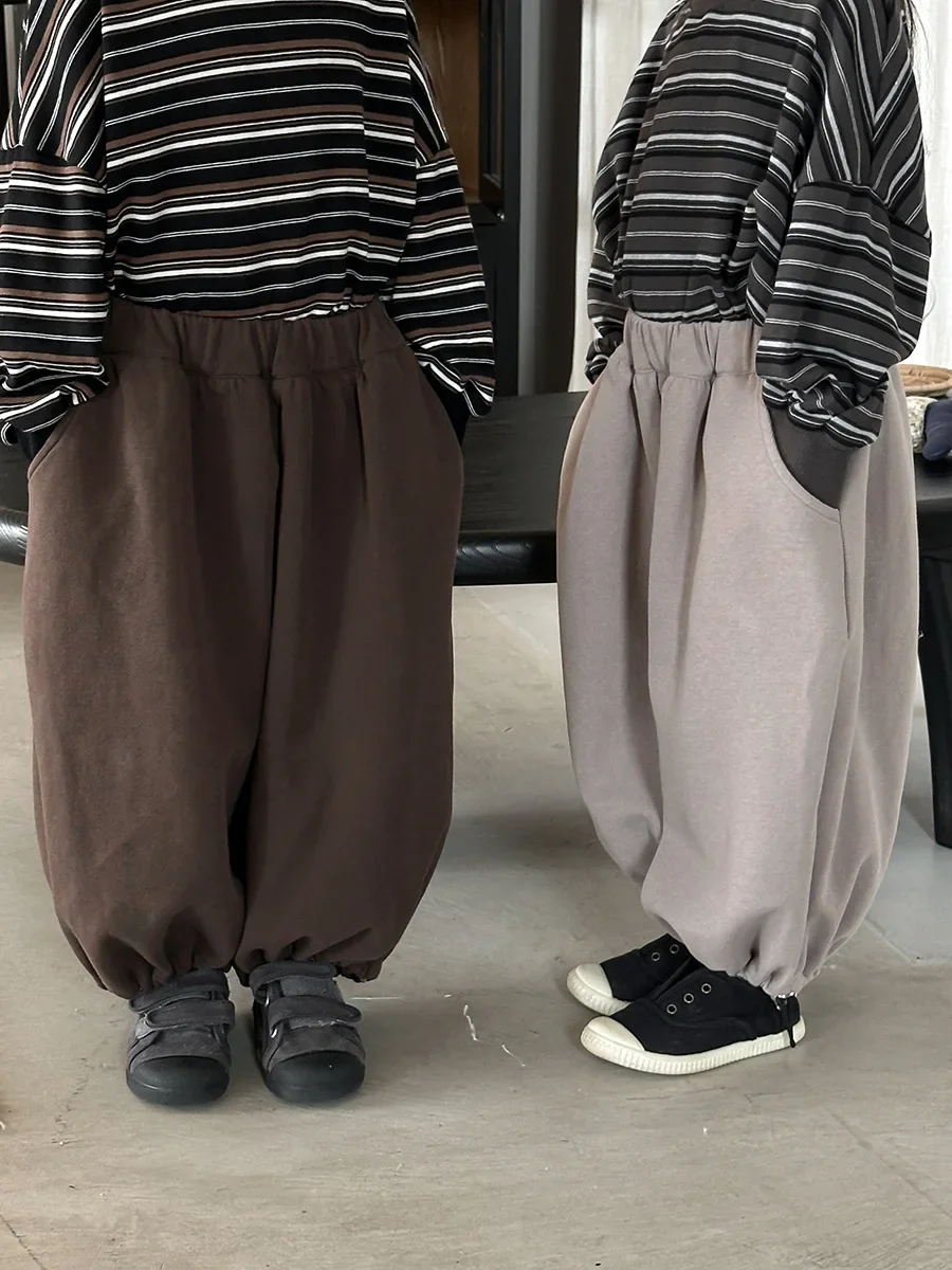 

Kids Loose Lantern Pants 1-7Y Korean Children's Clothes 2025 Boy Girl Casual Baggy Harem Pants Elastic Waist Daily Wear Trousers