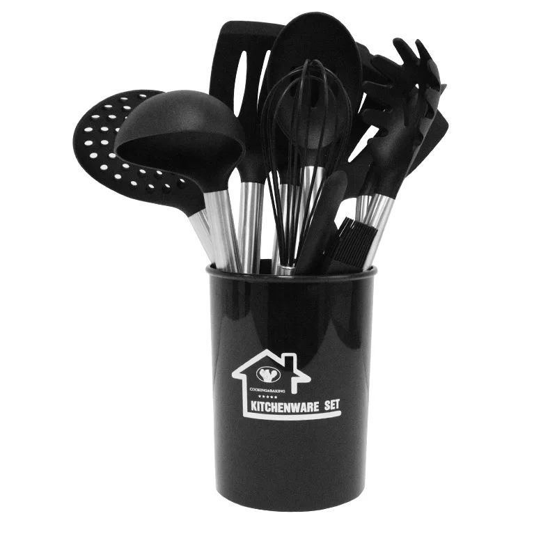 

15PCS Silicone Kitchenware Cooking Kitchen Tools Utensils Set Storage Bucket Ustensiles De Cuisine Outils Accessories