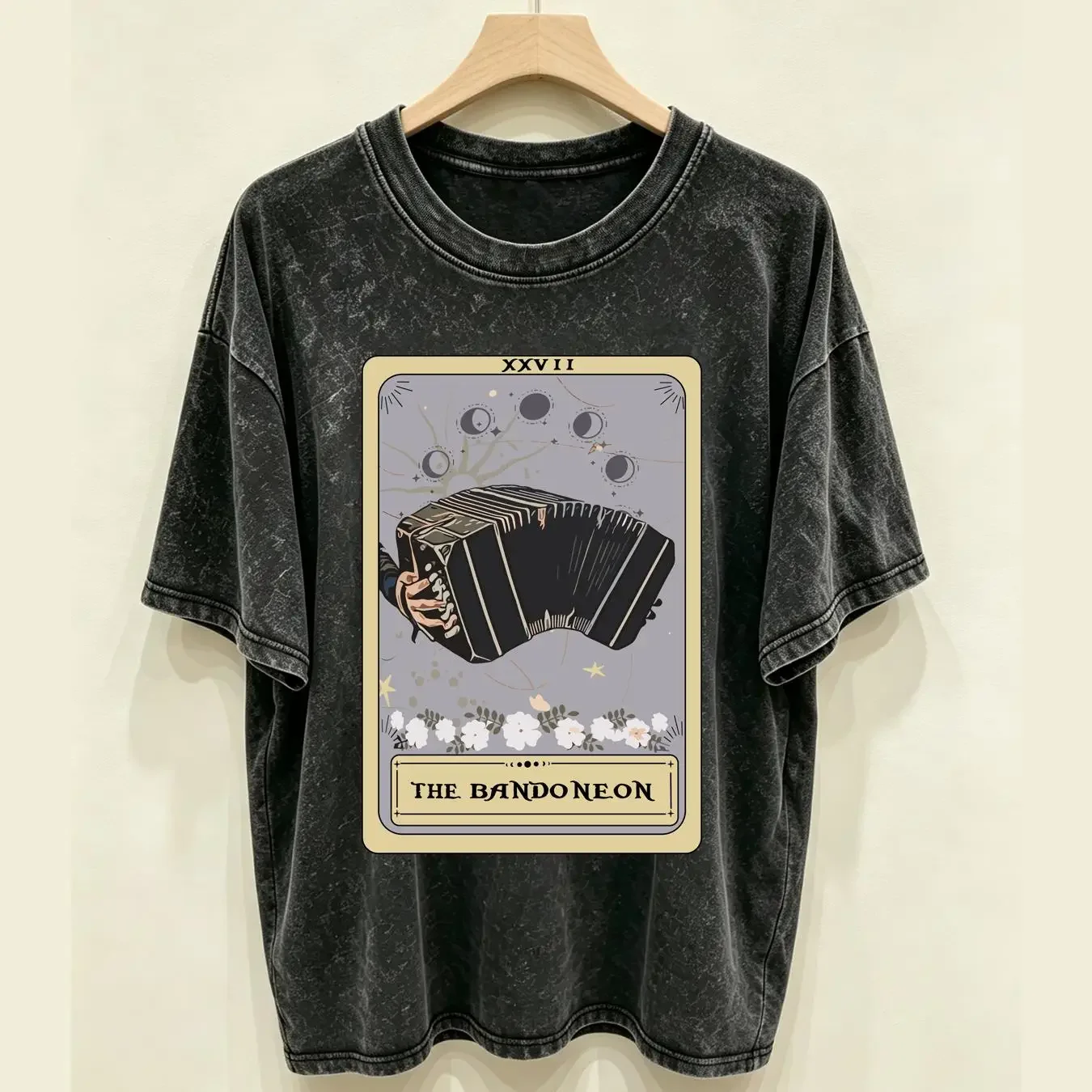 washed T Shirt The Bandoneon Tarot Card Tango Lover s Player Music long or short sleeves vintage Washed homme