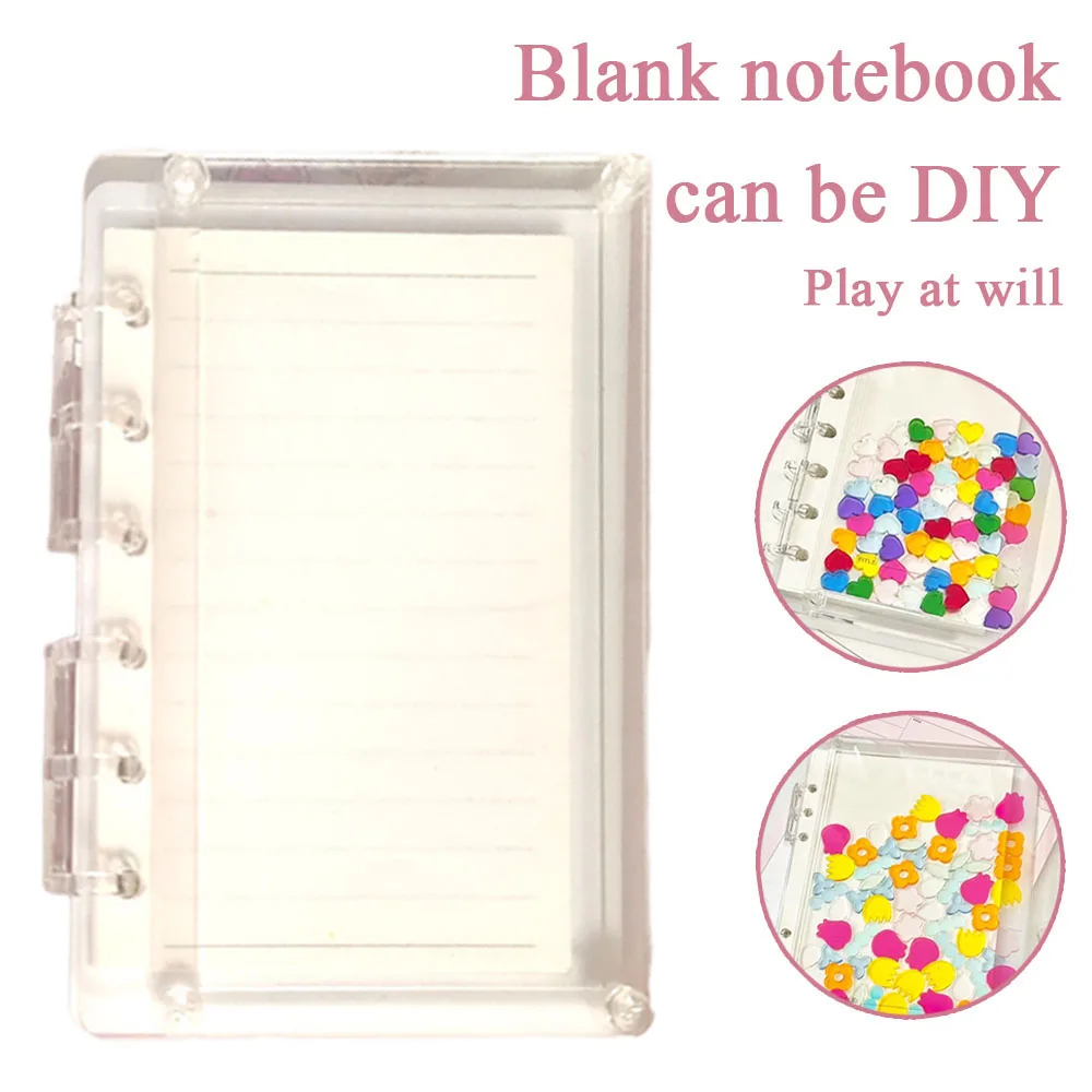 Transparent Acrylic Notebook A5/A7 Notebook 6 Holes Office School Stationery Classic Diary Book Blank Students Supplies DIY