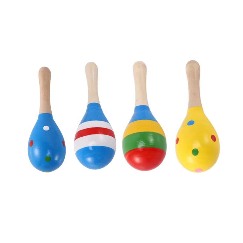 Maracas coloridas de madera para Fiesta, Mini Maracas para favores, colores aleatorios, 60 piezas