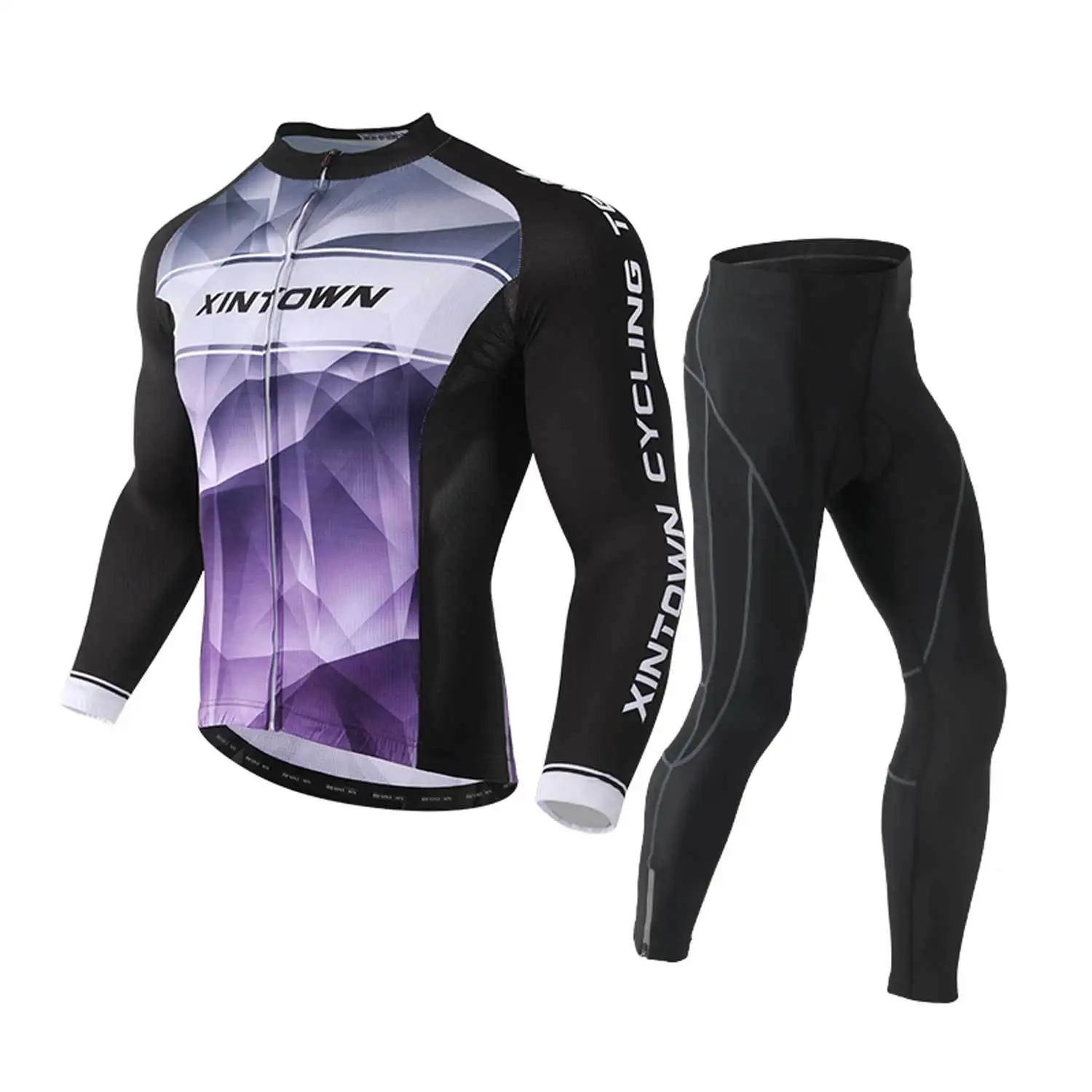 Men's Cycling T-shirt Autumn Clothes Jersey Set Long Sleeve Breathable Suits Bib Automn Bicycle Road Bike Outfit Summer Man Leg