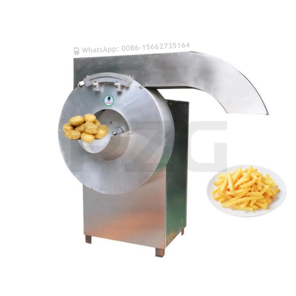 Industrial Vegetable Carrot Chips Slicer Cutter French Fry Cutter Cassava Crisp Slicing Sweet Potato Fries Cutting Machine