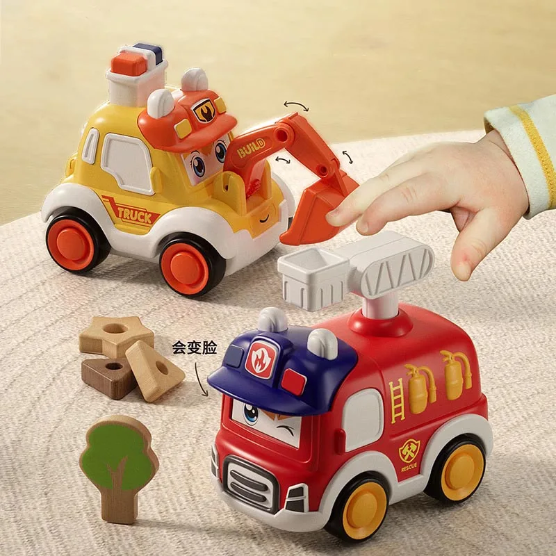 

Children's Press Car Cute Cartoon Engineering Car Toys for 0-3 Years Kids Construction Mixer Dump Truck Inertial Car Baby Gifts