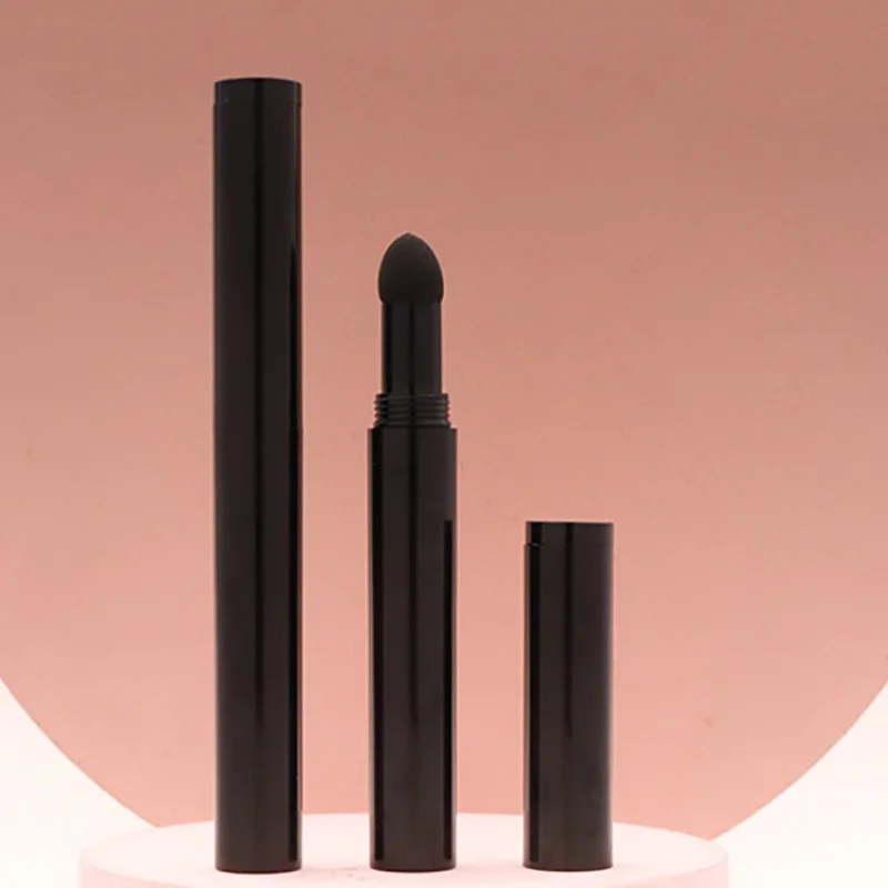 50 Uds nuevo cepillo negro para sombra de ojos de un solo cabezal bolígrafo vacío cojín de aire lápiz en polvo para cejas paquete de lápiz de maquillaje portátil de viaje