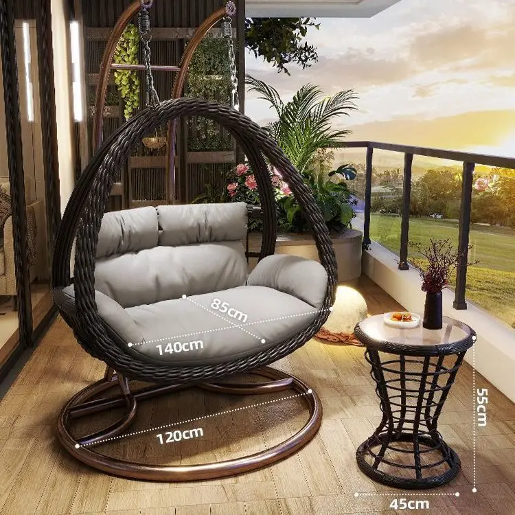 Modern Design Indoor Outdoor Rocking Swing Bird's Nest Balcony Hammock Chair 2-Seater Outdoor Furniture Hanging Basket Swing view 4